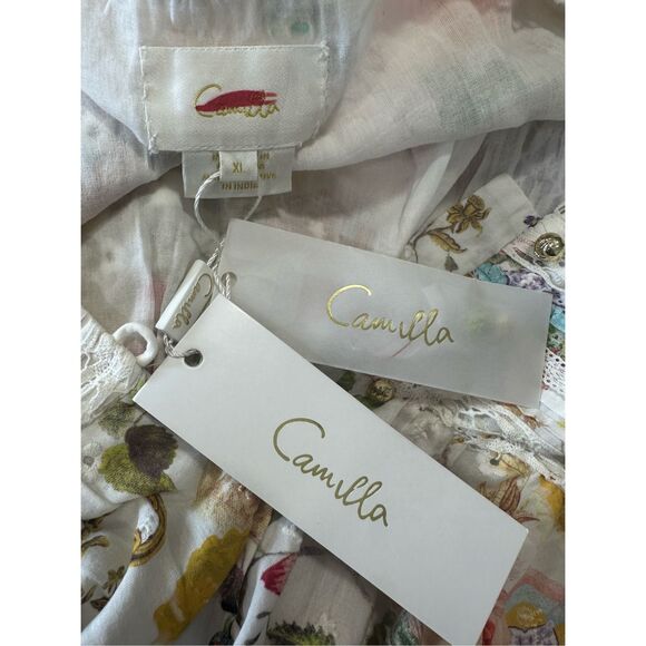 Camilla button front dress with lace insert detail Size XL $999 - Picture 12 of 12